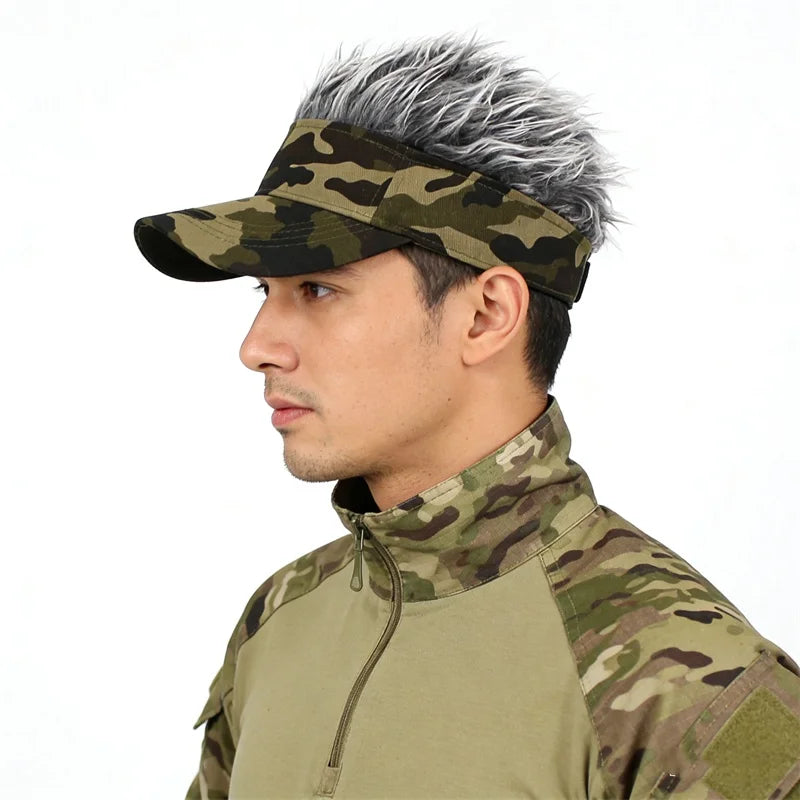 Synthetic Spiked Hair Wig Golf Baseball Cap Fake Short Sports Hat Outdoor