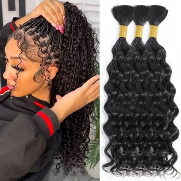 Human Braiding Hair Deep Water Wave Bulk 110g Bundles Full Thick No