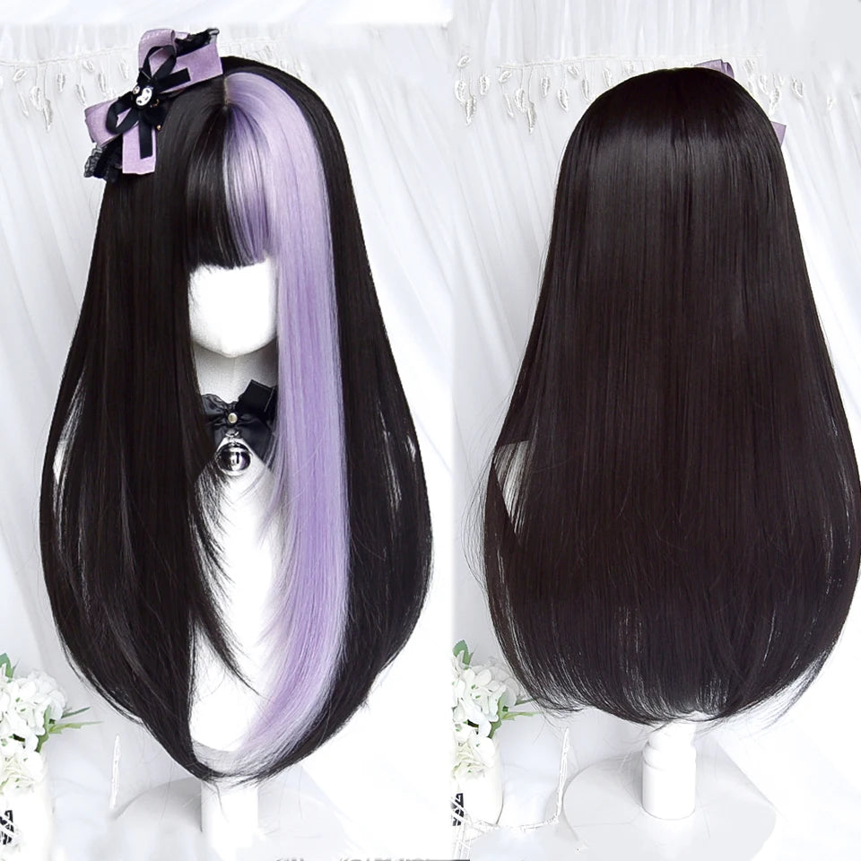 Blonde Twin Ponytail Princess Cut Natural Short Hair Synthetic Wigs Bangs Heat