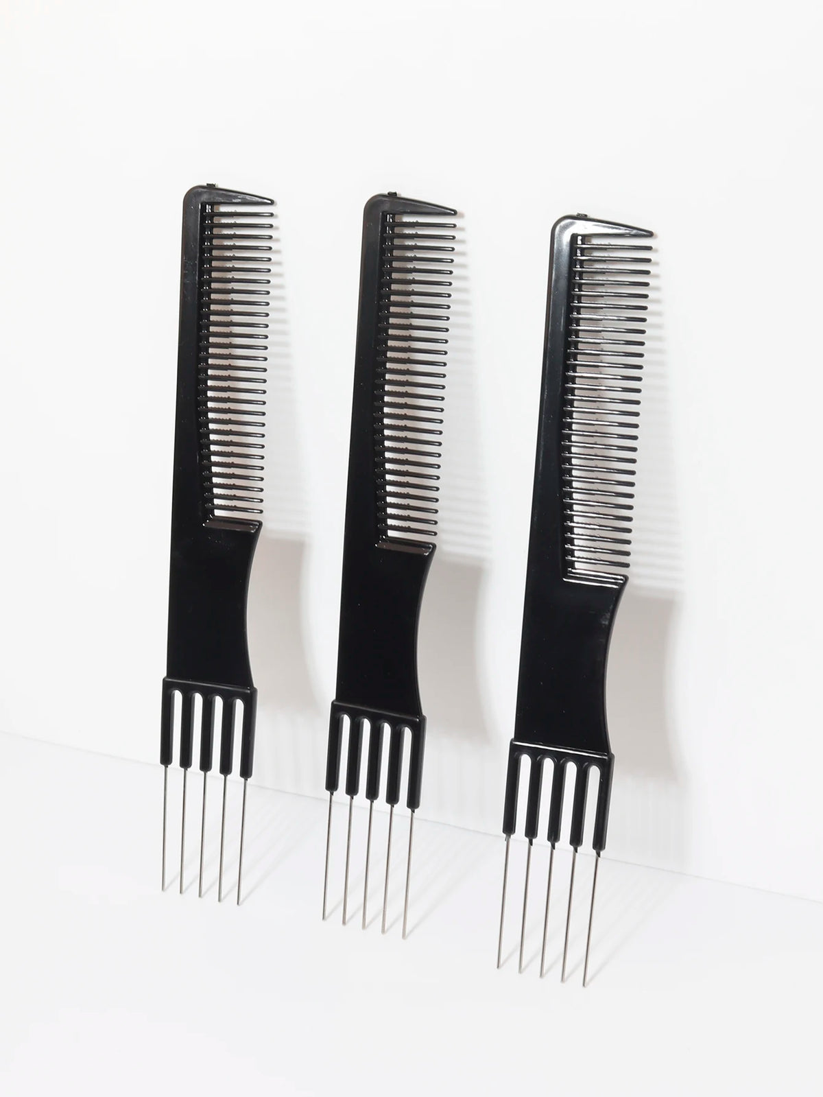 1/3pcs Styling Comb Set, with Stainless Steel Metal Fork and Fine Toothed Comb