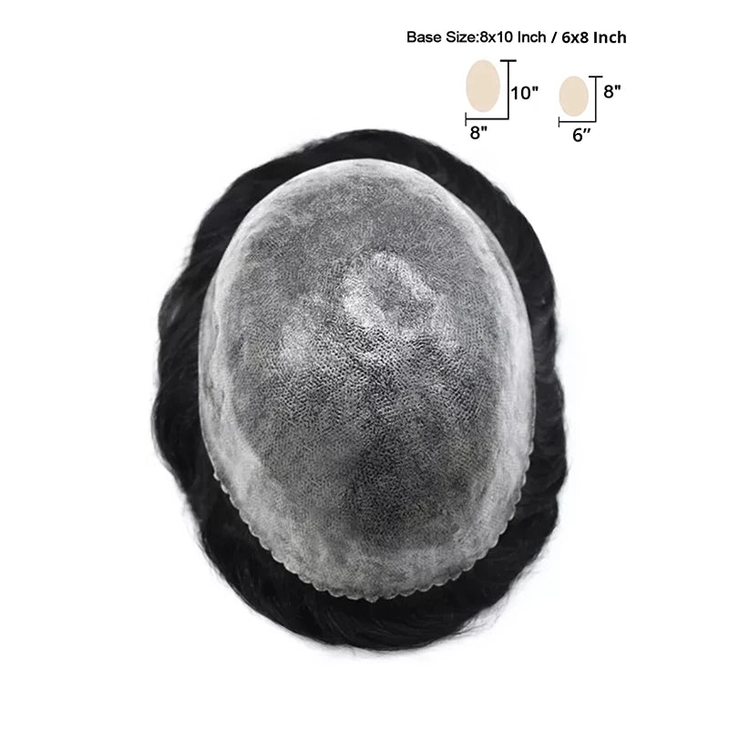 Men's Capillary Prosthesis Skin Knot Toupee Invisible Wig Human Hair Natural Replacement