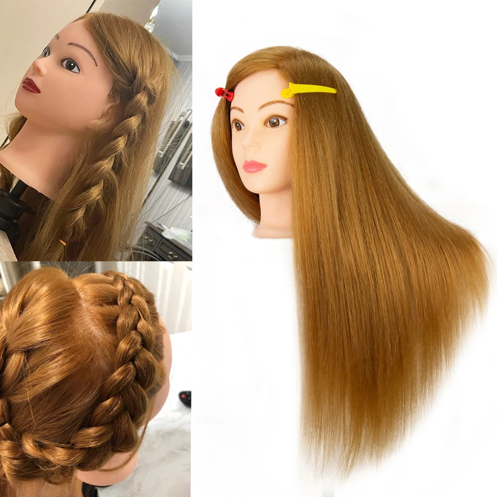 80% Real Hair Doll Head Hairstyle Professional Training Mannequin Styling To Practice