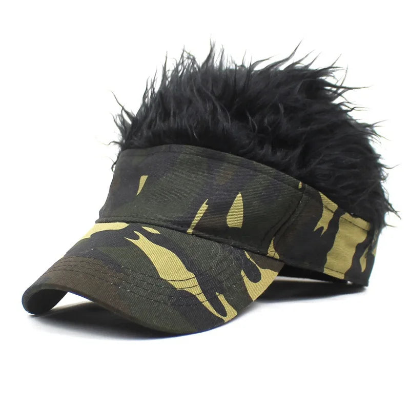 Synthetic Spiked Hair Wig Golf Baseball Cap Fake Short Sports Hat Outdoor