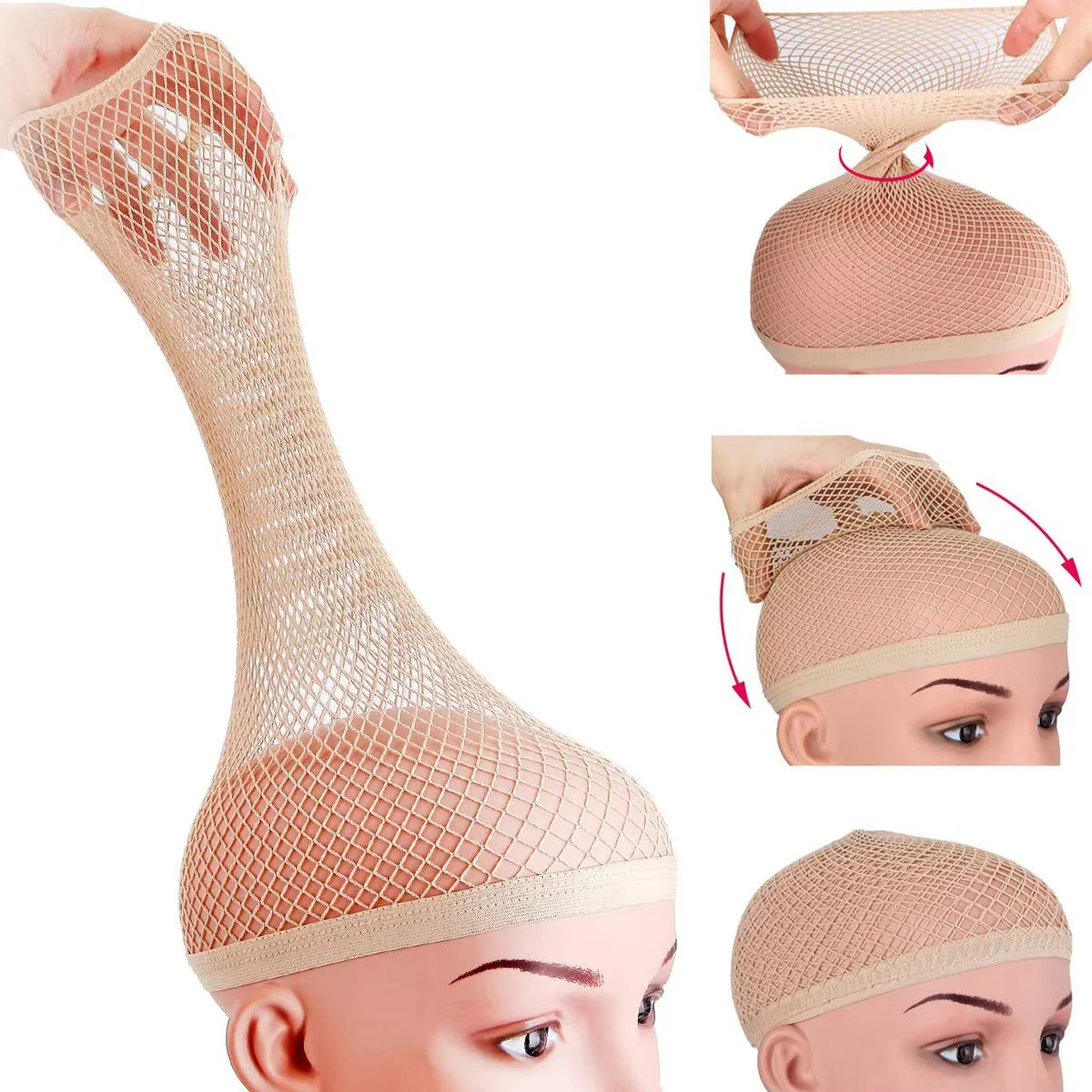 Nylon Hair Net New Stretchable Elastic Hairnets Fashion Mesh Weaving Wig Caps Making Wig Tools