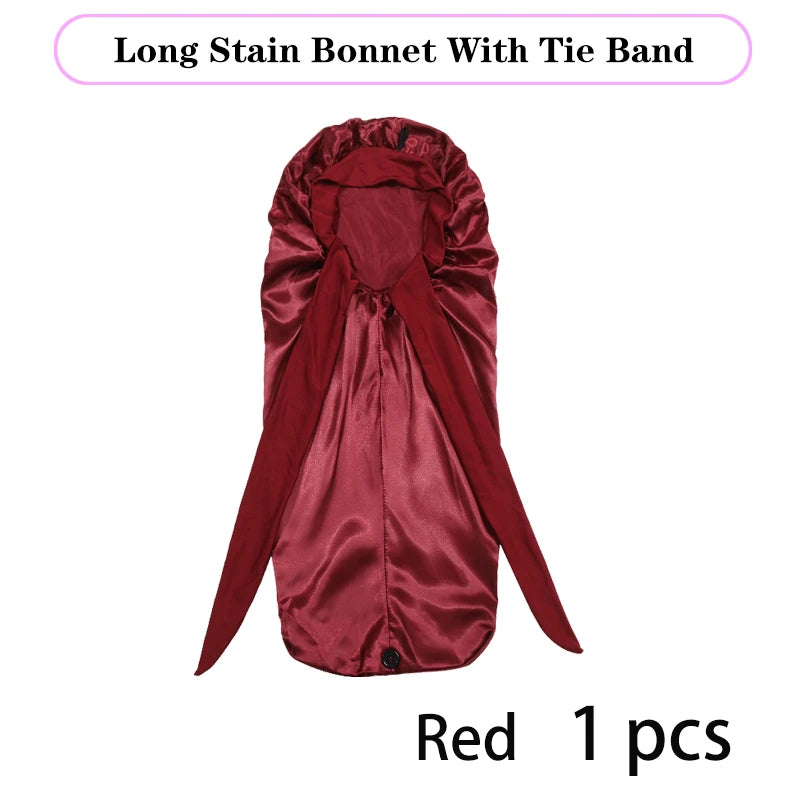 Soft Silky Long Satin Bonnet Natural Hair Curly Extra Large Size Cap