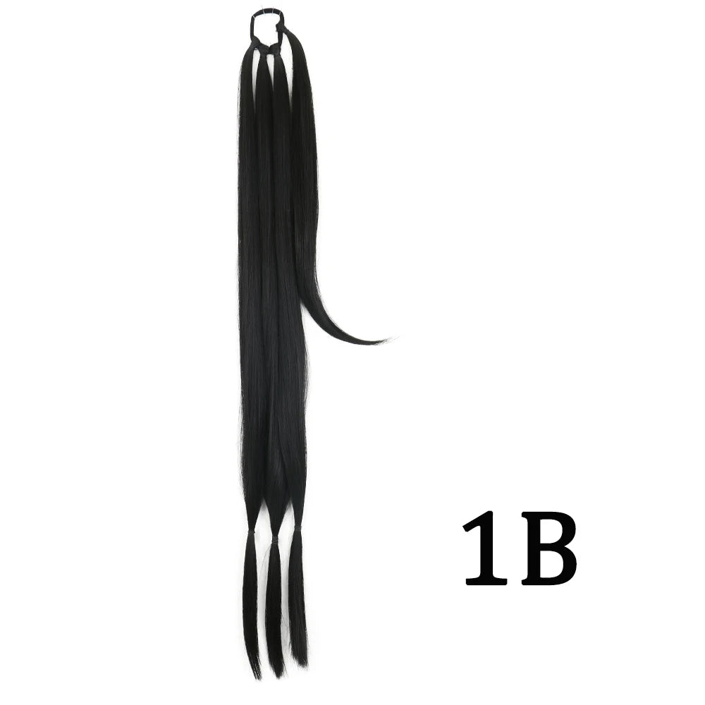 DIY Ponytail Extensions Synthetic Boxing Braids Ponytail Hair Rope High Temperature Fiber Black Brown Ponytail