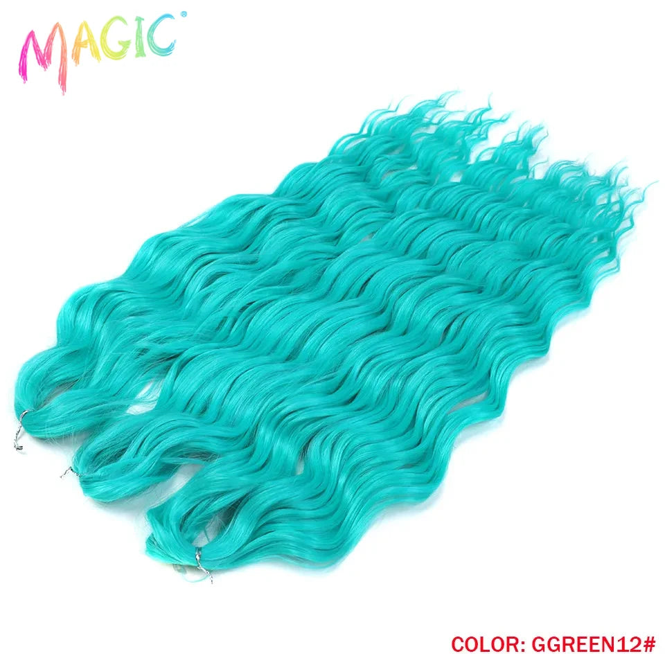 Water Wave Braiding Hair Extensions Ombre Blonde Deep Afro Curl Twist Crochet