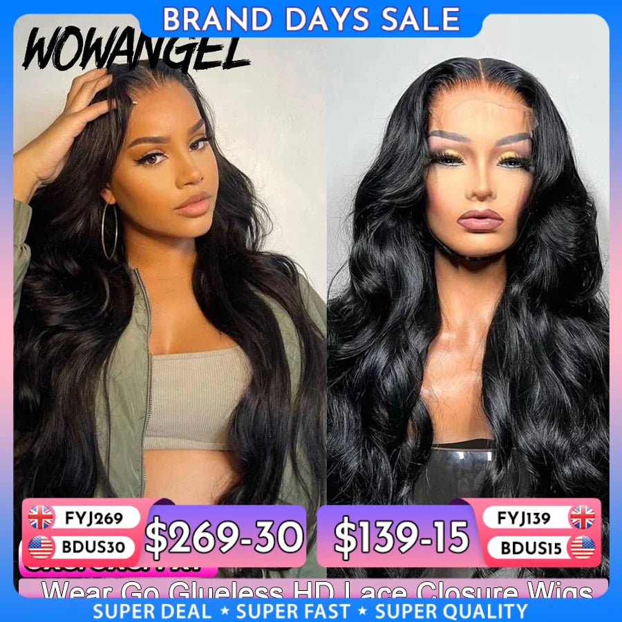 Glueless 250% Real HD Lace Closure Wigs 7X7/6x6/5X5 Body Wave Pre Plucked