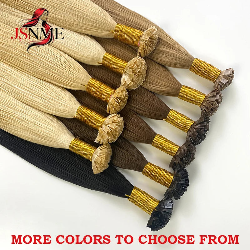 Flat Tip Hair Extensions Keratin Natural Human Hair Extension Brown Blonde 1g/Strand For Salon