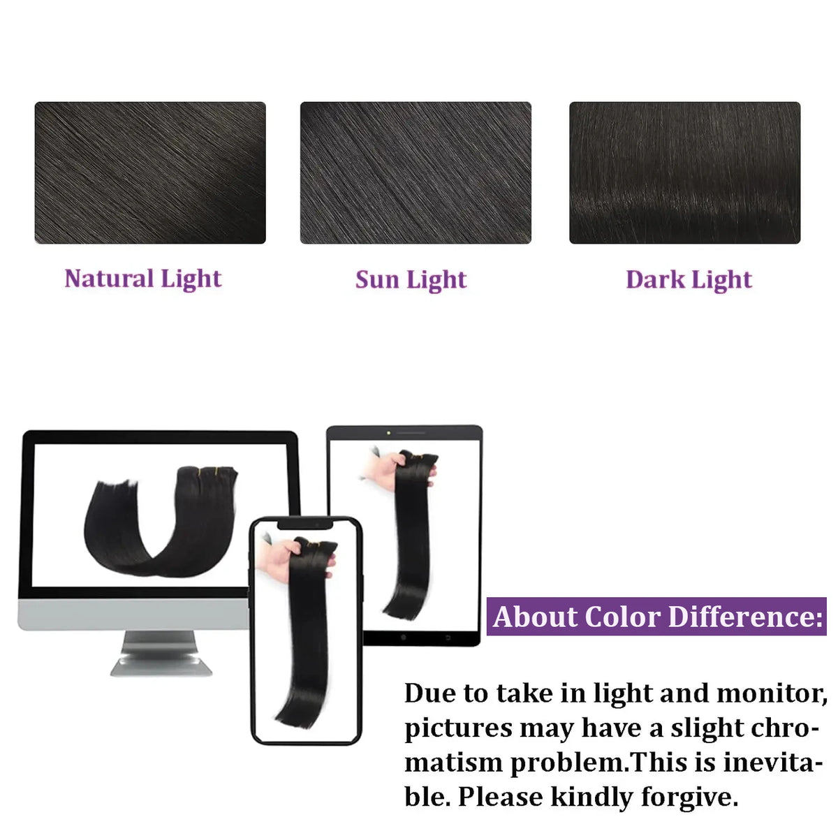 Clip in Hair Extensions, 100% Real Human P8/613 Color Brown Highlight Blonde