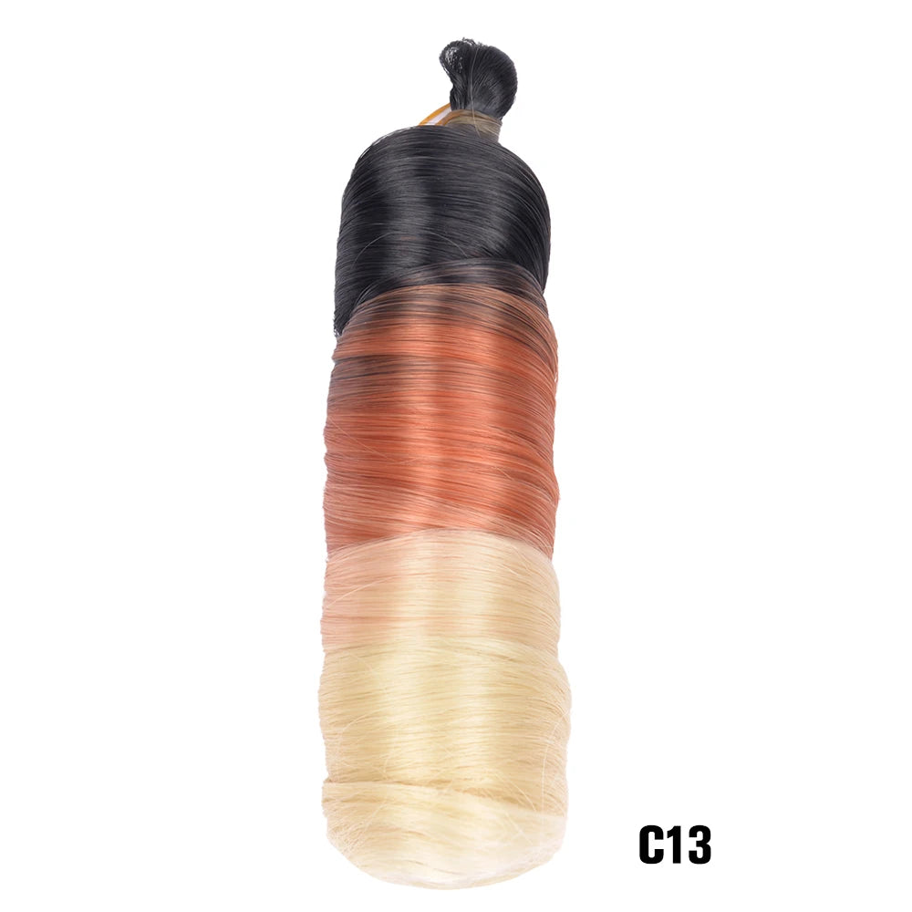 French Curls Braiding Hair Extensions - Synthetic Loose Wave Spiral Curl, High Temperature, Ombre Pre-Stretched
