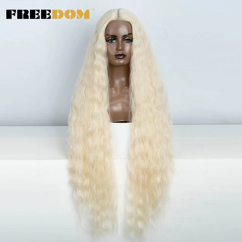 Synthetic Lace Frontal Wig Long Curly Ombre Brown Highlight Ginger White Pink