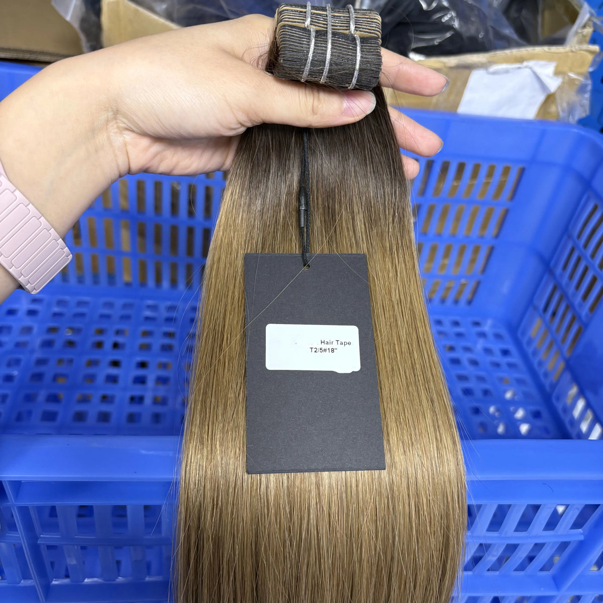 Tape in Vietnamese Virgin Human Hair 50g/ Colored Straight Extensions Skin Weft
