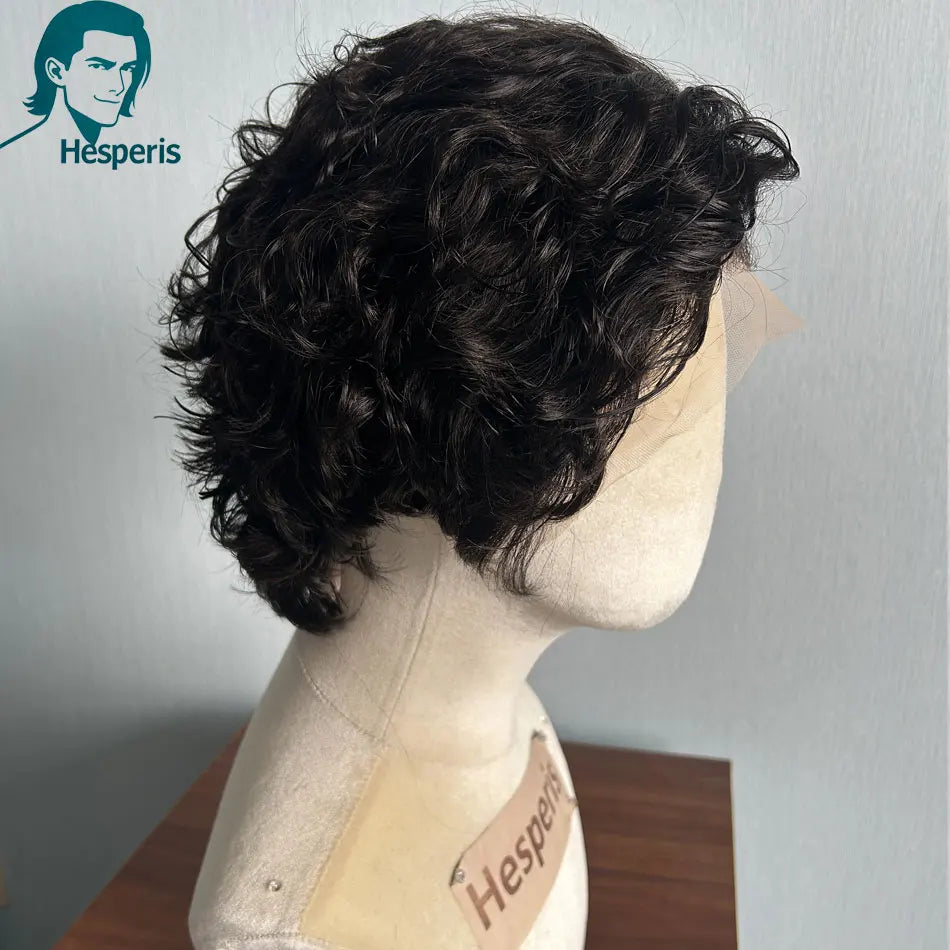 Short Curly Wigs Pre Plucked Brazilian Rem Pixiecu, 13x6 Lace Front Human