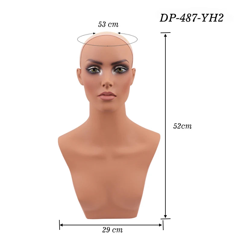 Realistic Mannequin With Detachable Head Glam Makeup Mannequin Head To Put Wigs Dummy Head For Wigs,Earrings, Necklaces Display
