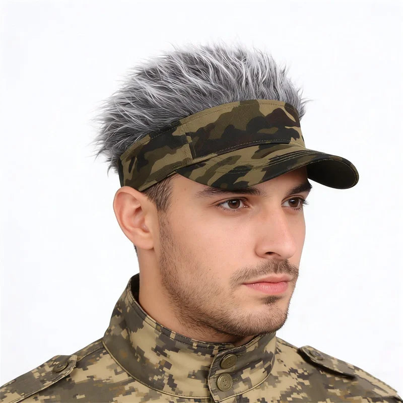 Synthetic Spiked Hair Wig Golf Baseball Cap Fake Short Sports Hat Outdoor