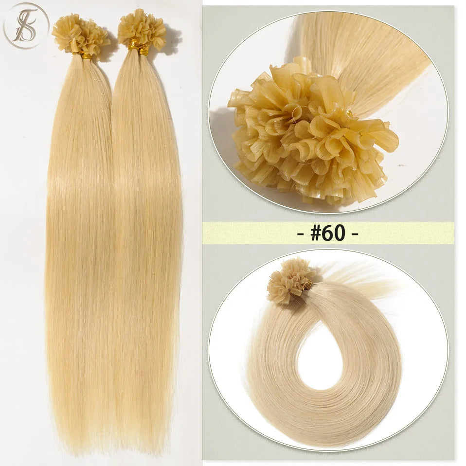 U Tip Hair Extensions 50g Microlink Keratin Fusion Human Capsule Pre Bonded