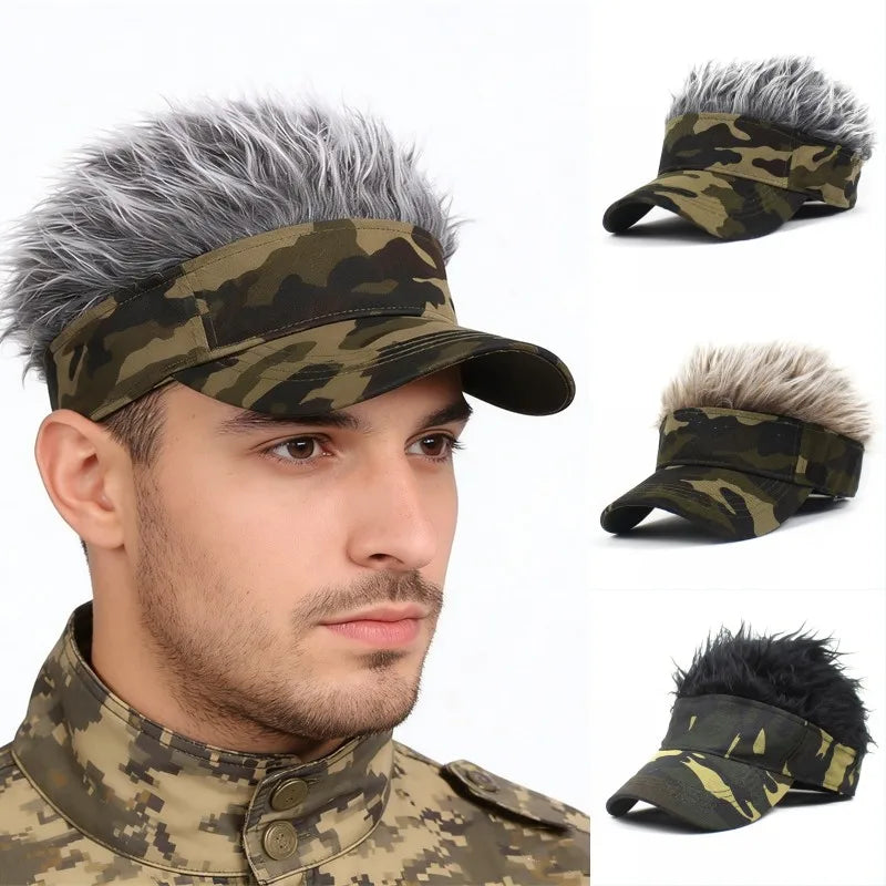 Synthetic Spiked Hair Wig Golf Baseball Cap Fake Short Sports Hat Outdoor