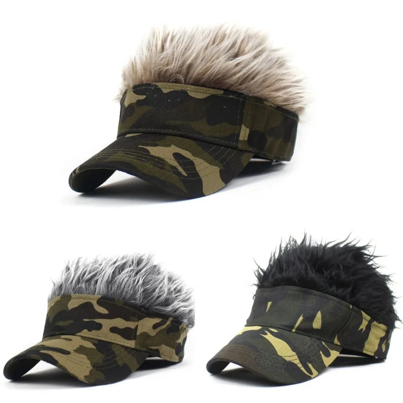 Synthetic Spiked Hair Wig Golf Baseball Cap Fake Short Sports Hat Outdoor