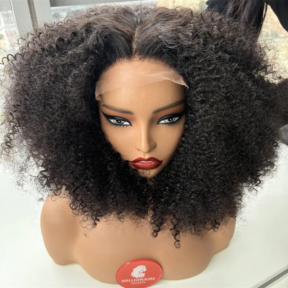 Glueless Wig Human Hair Afro Kinky Curly, 5x5 Closure Lace Brazilian Wear