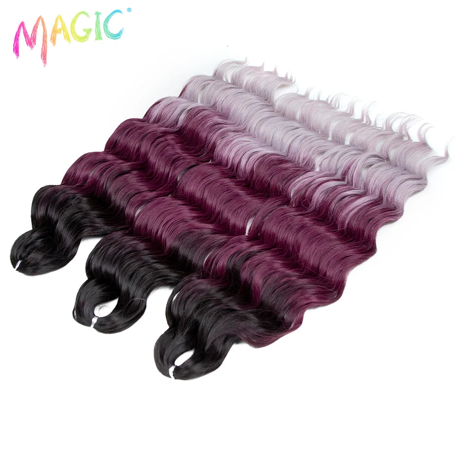 Water Wave Braiding Hair Extensions Ombre Blonde Deep Afro Curl Twist Crochet