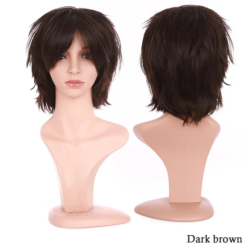Synthetic Wig Cosplay White Red Green Blue Pink Yellow Hair Short Layer