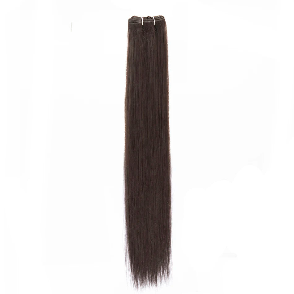Bone Straight Hair Bundles Salon Natural Extensions Fake Fibers Super Long Synthetic