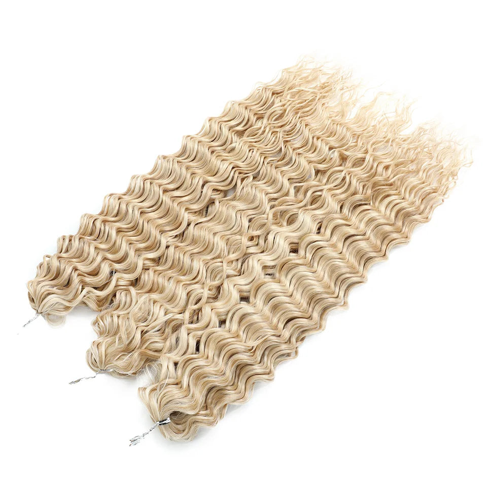 22Inches 300Grams Ariel Deep Water Twist Braids Crochet Protein Hair Orange Blond