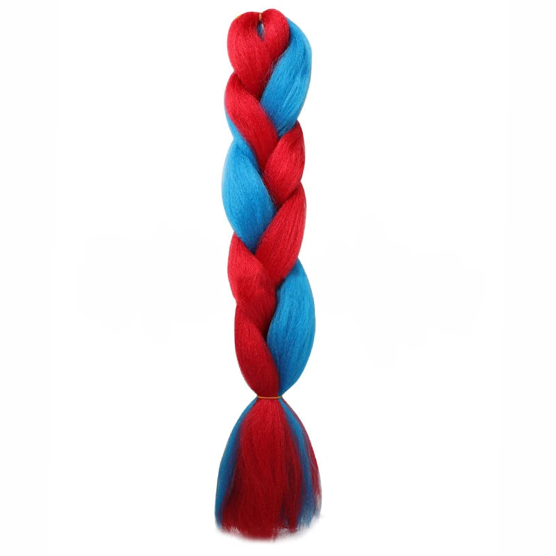 Synthetic 24Inch Jumbo Braids Hair Extension Afro Ombre Color Box Yaki Straight