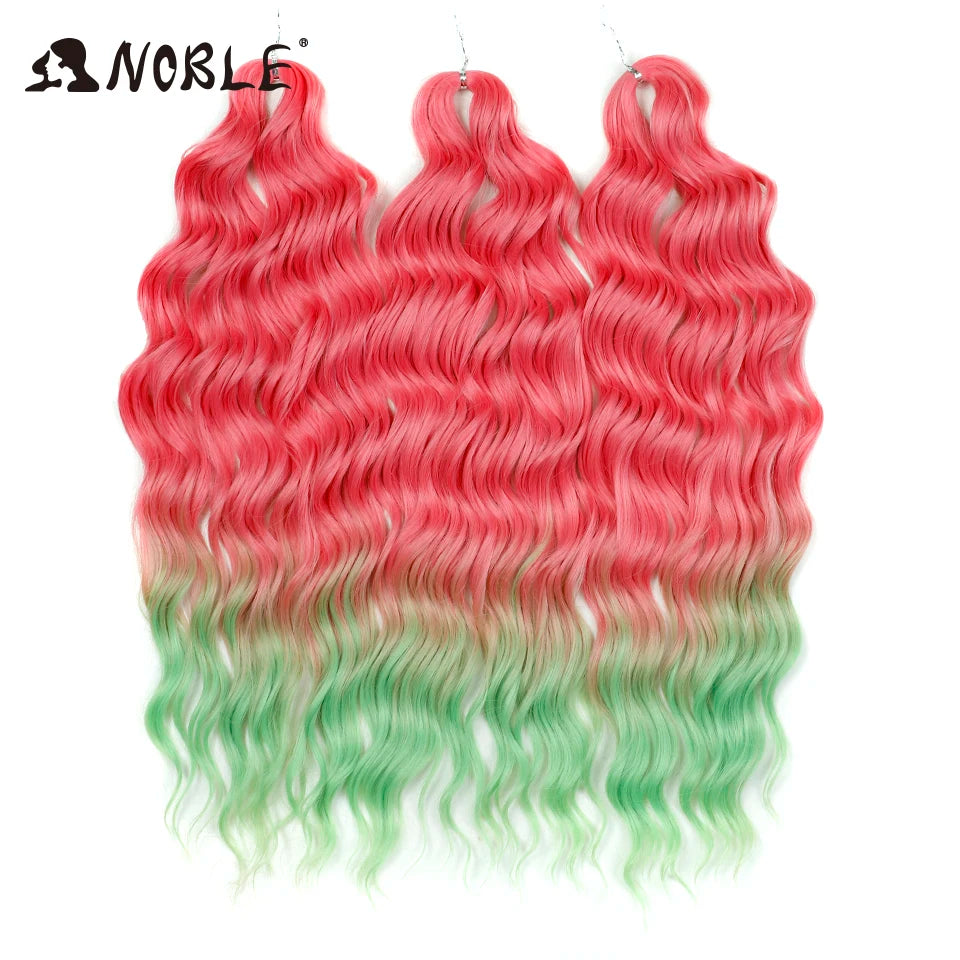 Synthetic Loose Deep Wave 24" Braiding Hair Extensions Water Braid Ombre Blonde