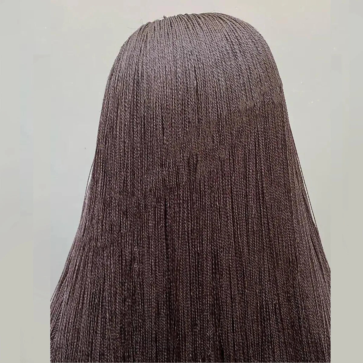 Black Micro Twist Braided Lace Front Wig — Glueless, 26 Inch