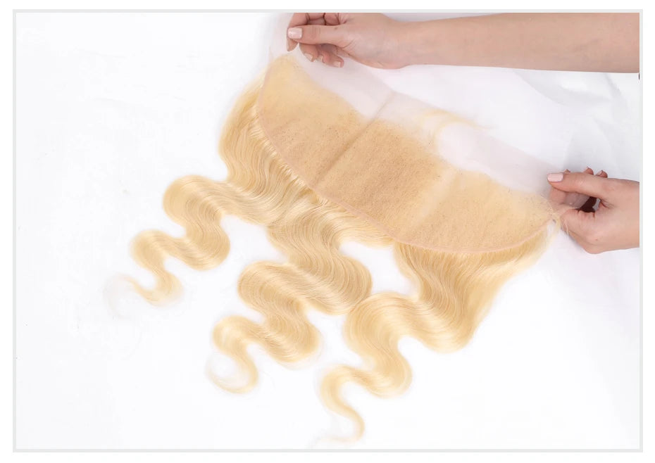 613 Blonde Body Wave, 13x6 HD Lace Frontal Preplucked Brazilian Remy Human