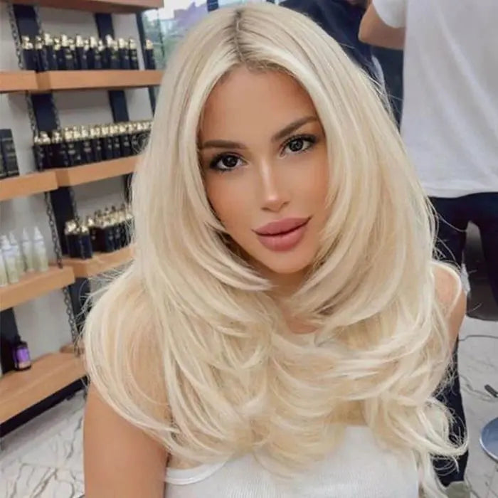 [12 Months] Invisible Seamless Injection Tape Hair Extensions Virgin Whitest Blonde 10A