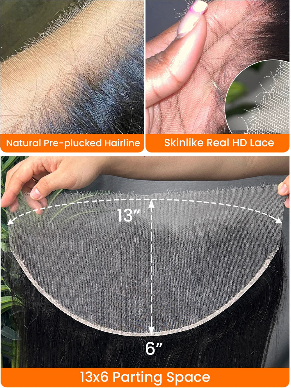 Yaki Straight 13x6 HD Full Lace Frontal Only Closure Invisiable Melt Skins