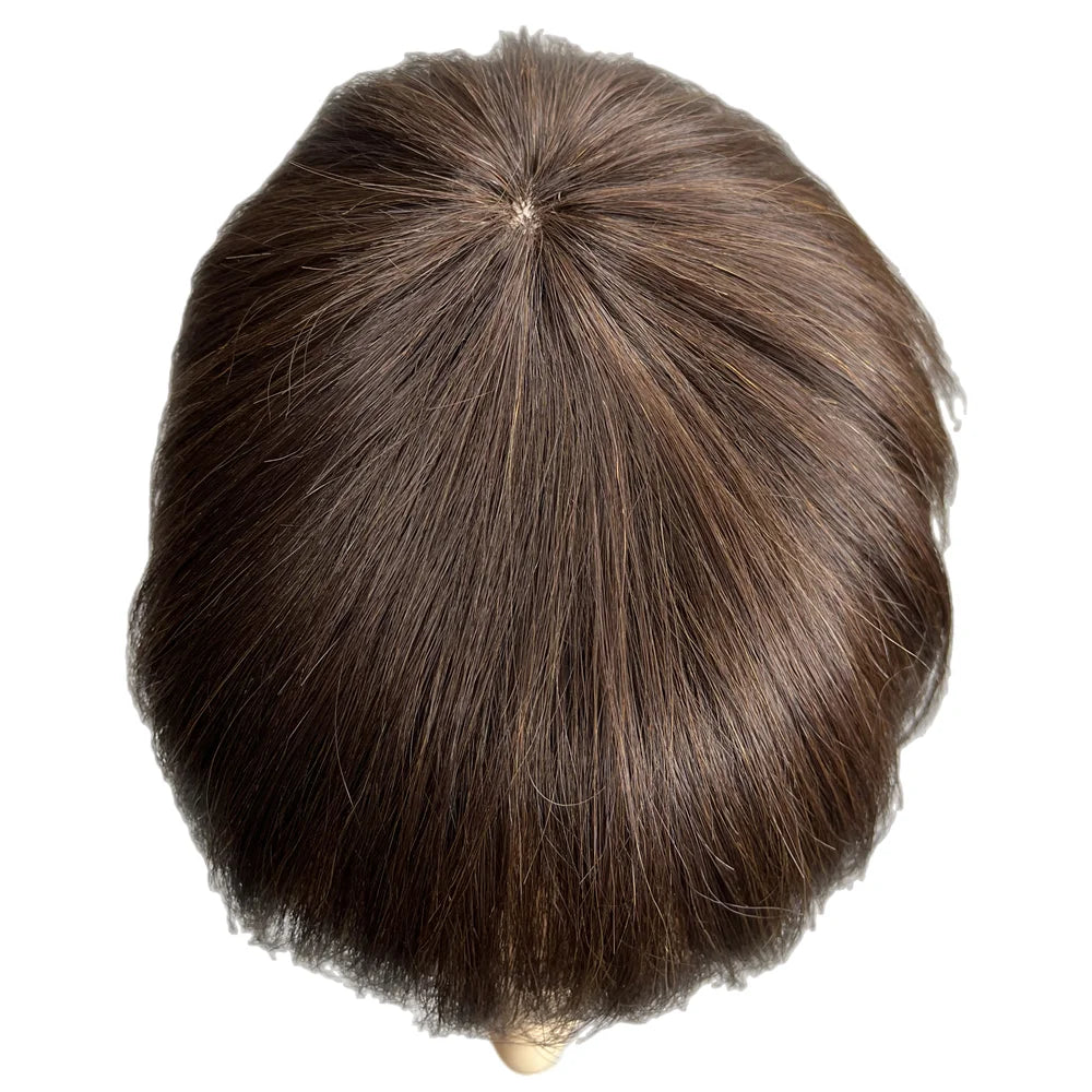 Thick Human Hair Toppers Doll Bangs Long 45cm 60g Heavy Natural Hairpiece