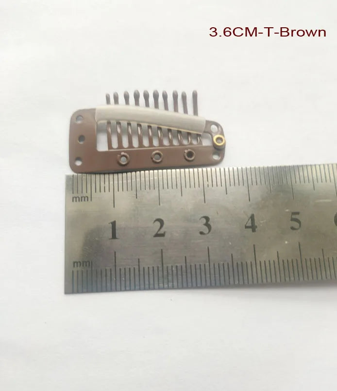 2.3cm-3.6cm Black Brown Color Wig Clips Snap Hair Extension Weft Pp Hairpins