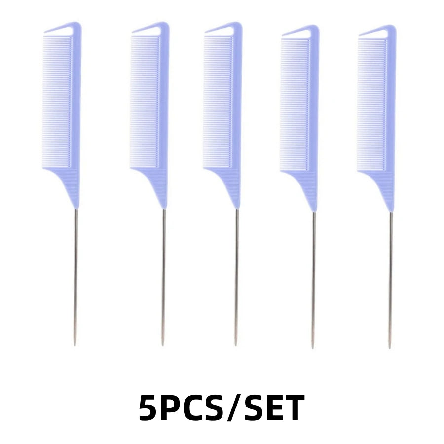 Professional Candy Color Pointy Tail Combs for Wig Parting, Braiding and Hair Dye, 5/12 Pcs