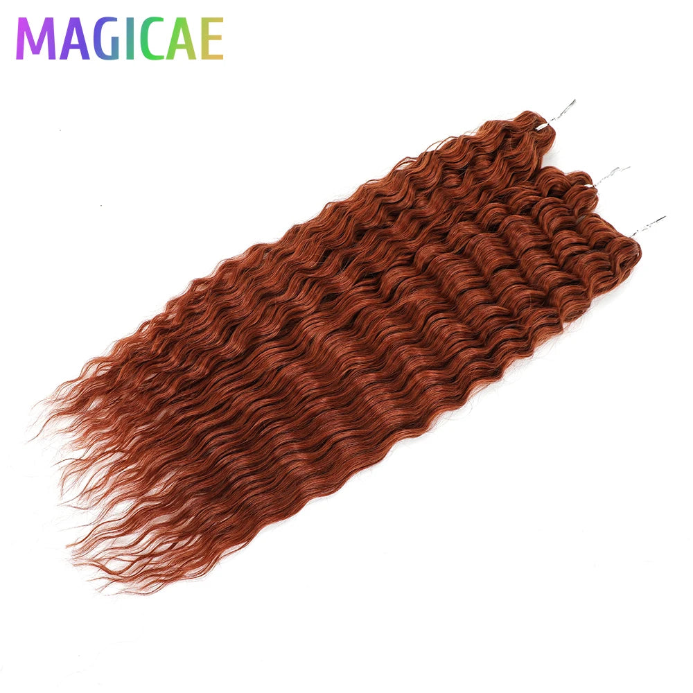 22Inches 300Grams Ariel Deep Water Twist Braids Crochet Protein Hair Orange Blond