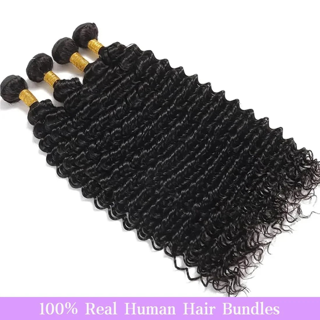 Deep Wave Natural Color Bundles Brazilian Hair Extension Remy One Weave Unprocessed