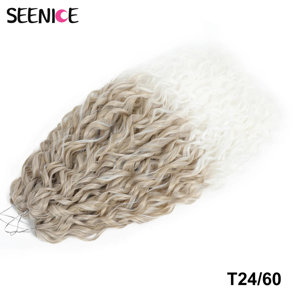 Synthetic Hair Deep Wave Twist Crochet Braid Afro Curl Ombre Blonde Pink