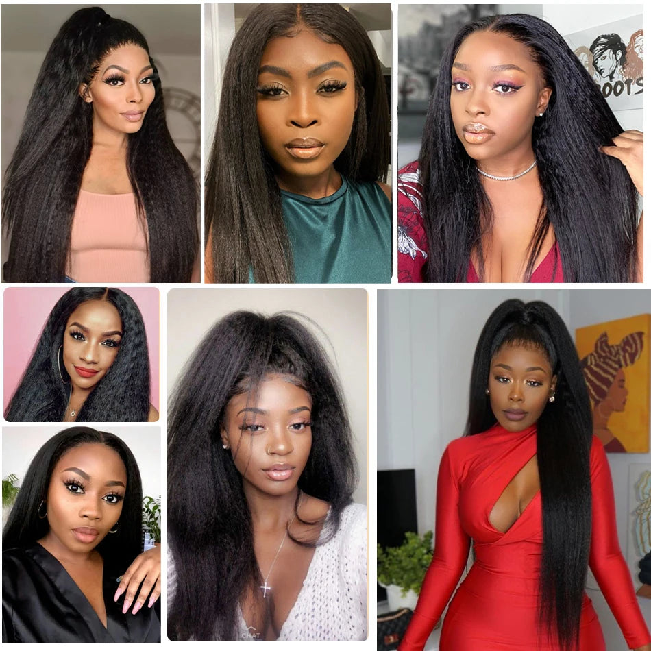 13x4 Transparent Lace Frontal Wig Human Hair Kinky Straight Closure Brazilian Curly