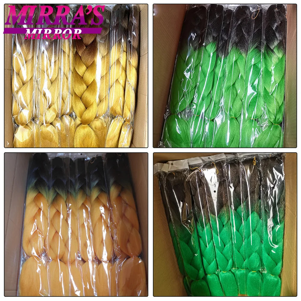 Ombre Jumbo Braiding Hair, Synthetic, 24 Inch, 6-Pack