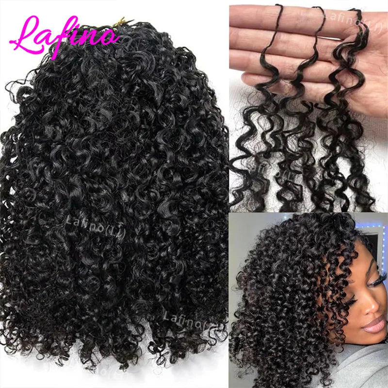 Small Spirals Curly Crochet Human Hair Extensions Deep Pixie Curls Pre Separated