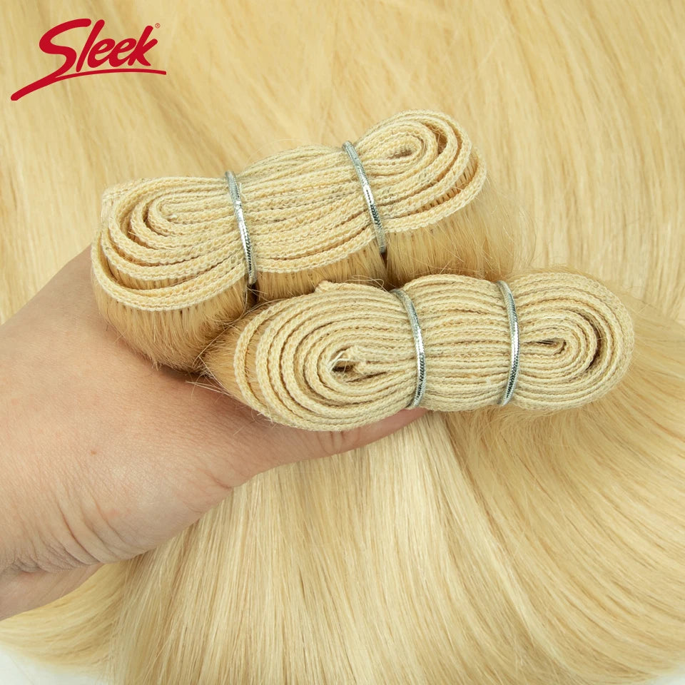 Sleek Peruvian Straight Human Hair Double Drawn Natural Weave Bundles Brown Remy