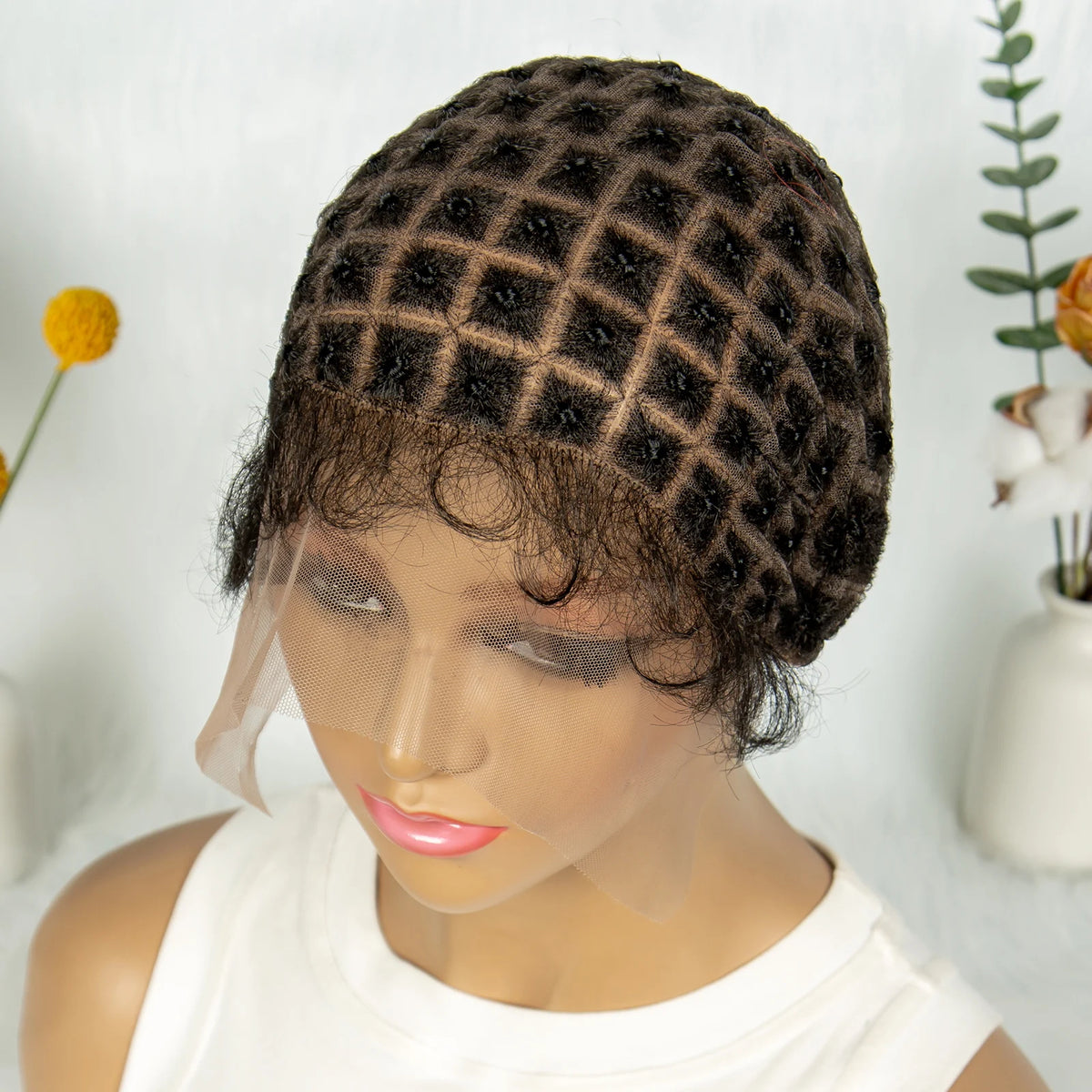 Braiding Wig Cap for Crochet Braids, Pre-Parted with Baby Hair, Goddess Braids