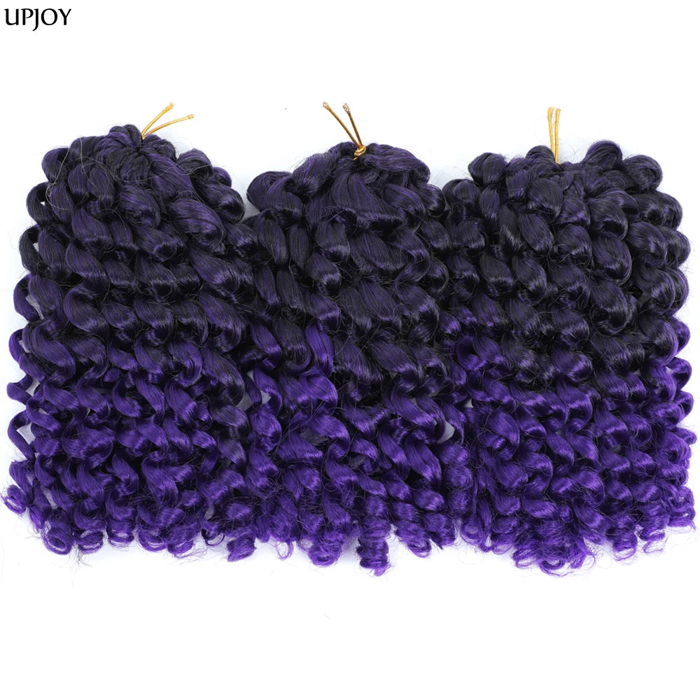 Jamaican Bounce Crochet Hair Jumpy Wand Curl Synthetic Braiding Extensions Ombre Brown