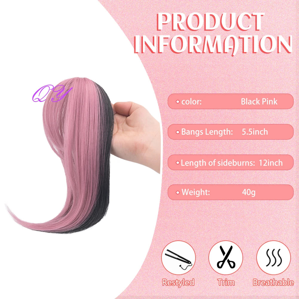 Bangs Wig 's Synthetic Gray White Used Daily Or Cosplay Party Hairstyles