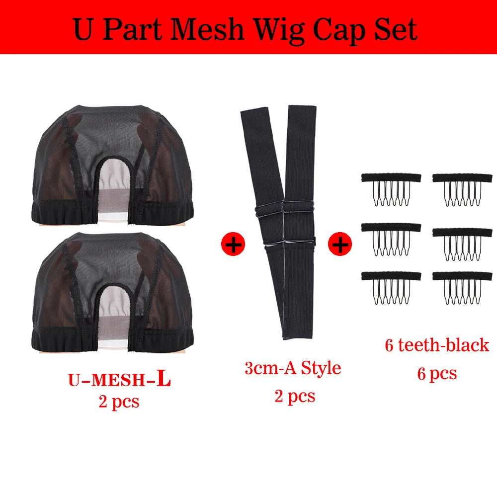 U Part Wig Cap Mono Lace Dome Making 3Cm Knit Band& 6Teeth