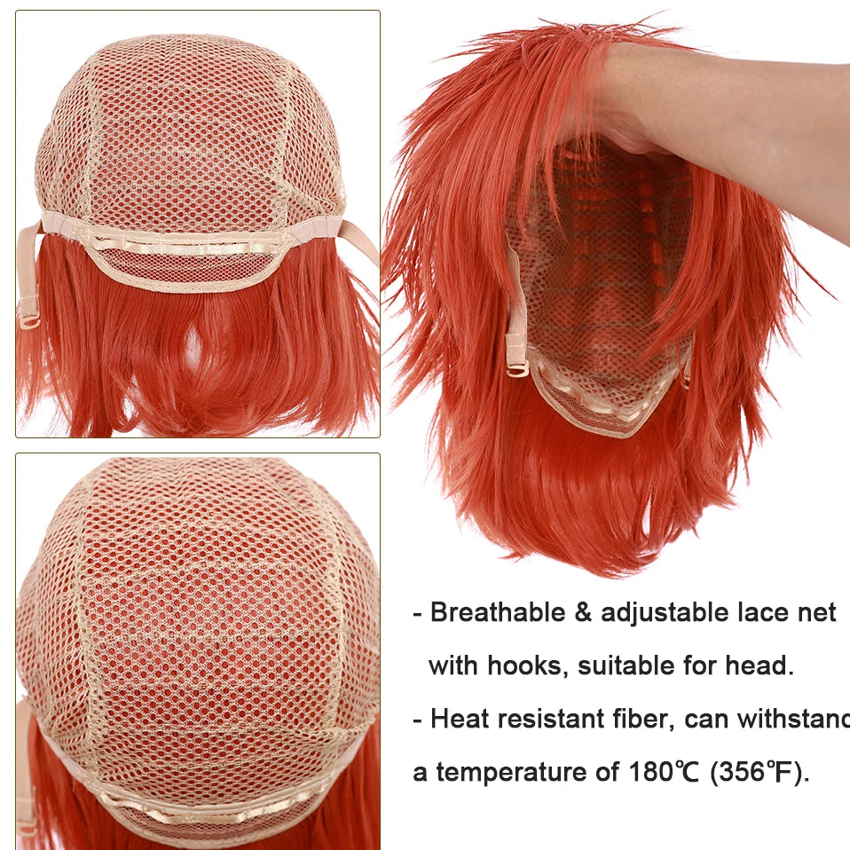 Synthetic Wig Cosplay White Red Green Blue Pink Yellow Hair Short Layer