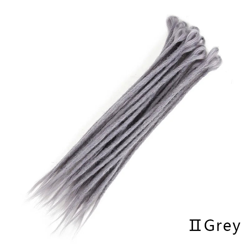 Synthetic 100% Handmade Dreadlocks Extensions Faux Locs Crochet Braid Hair Hip-Hop Style 20 Inch 10 Strands/Pack Blue
